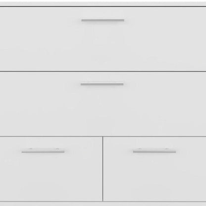24" White Wood Four Drawer Dresser