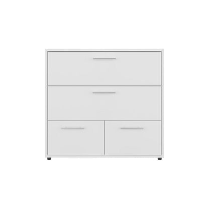 24" White Wood Four Drawer Dresser HomeRoots