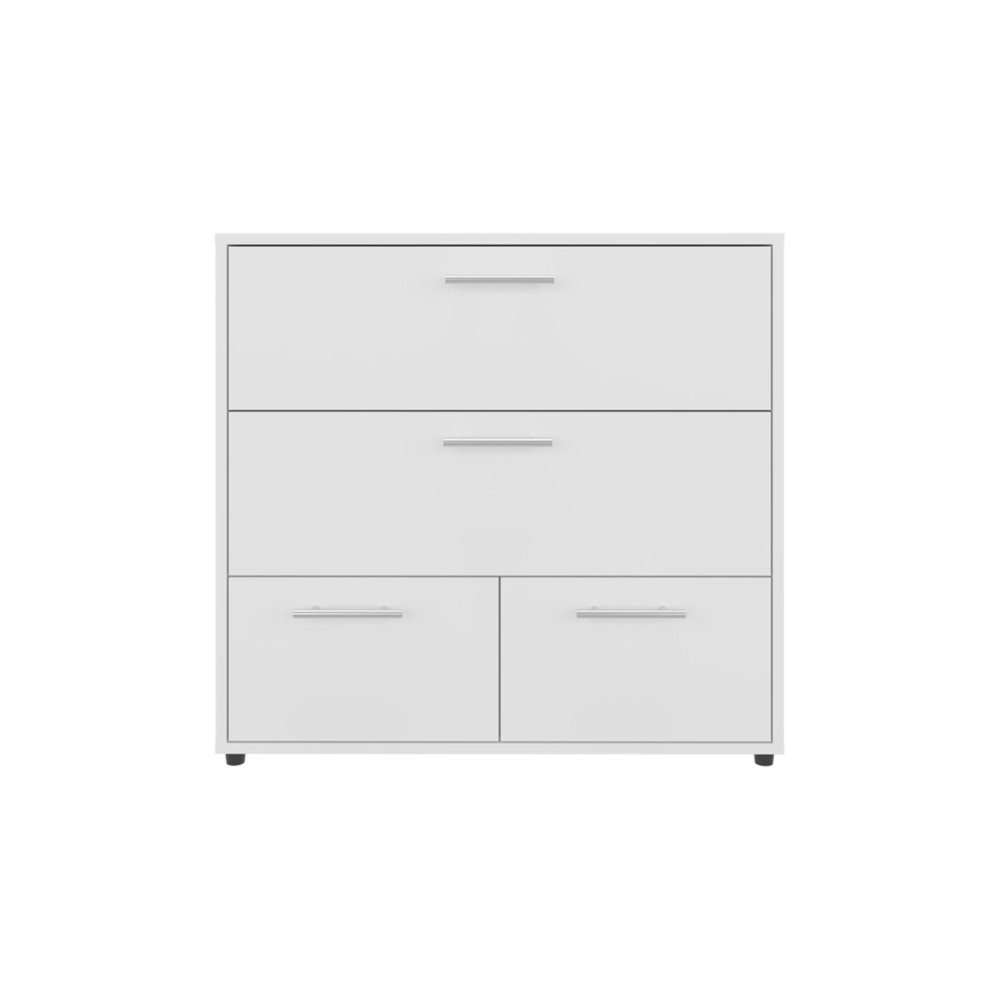 24" White Wood Four Drawer Dresser