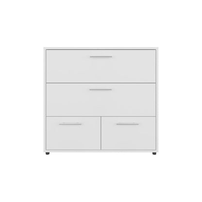 24" White Wood Four Drawer Dresser