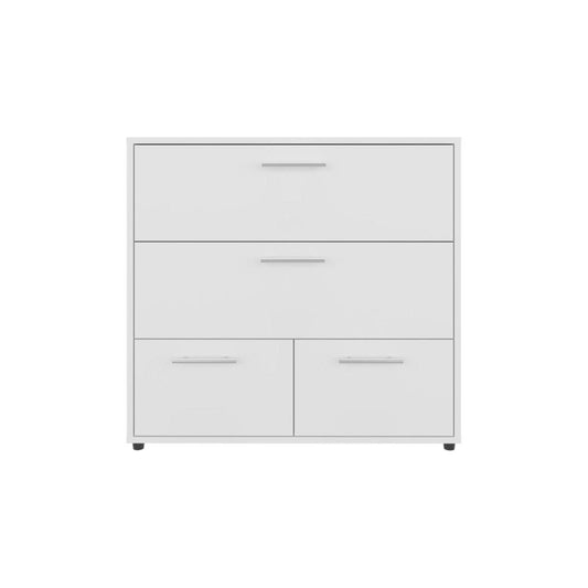 24" White Wood Four Drawer Dresser