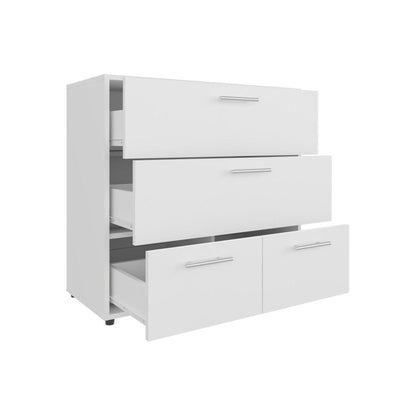 24" White Wood Four Drawer Dresser HomeRoots