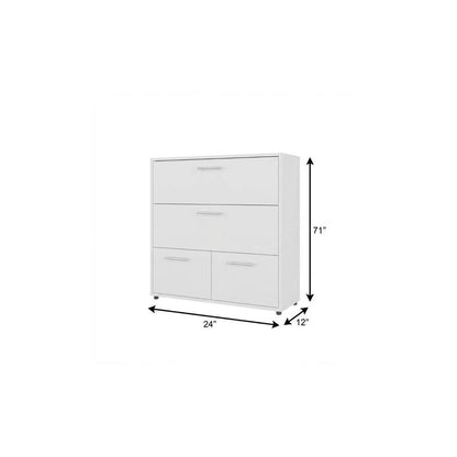 24" White Wood Four Drawer Dresser HomeRoots