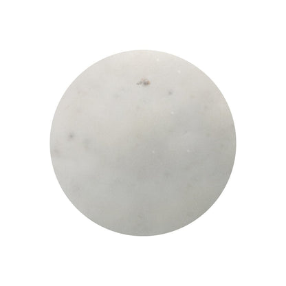 10" White Brown and Gold Marble Iron and Solid Wood Round Pedestal End Table HomeRoots