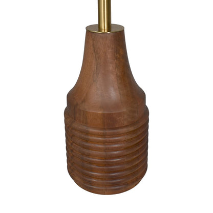 10" Beige Brown and Gold Marble Iron and Solid Wood Round Pedestal End Table HomeRoots