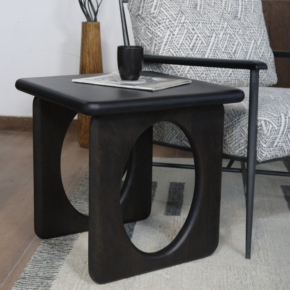 20" Espresso Solid Wood Square Frame End Table HomeRoots