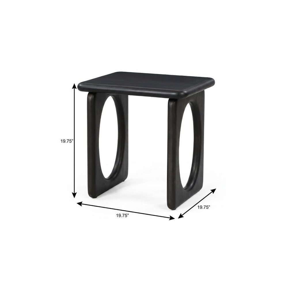 20" Espresso Solid Wood Square Frame End Table — view 9