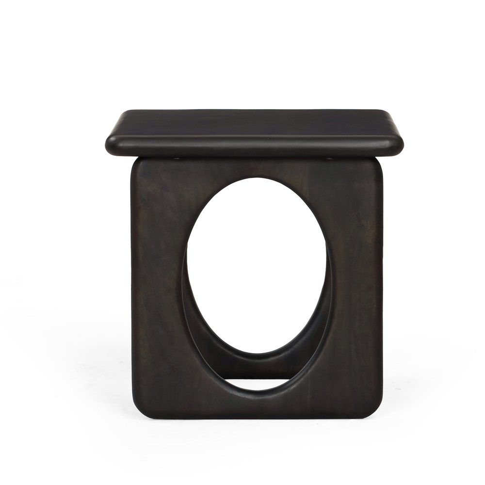 20" Espresso Solid Wood Square Frame End Table — view 3