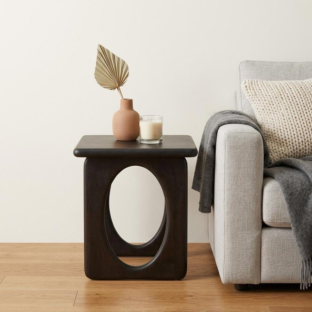 20" Espresso Solid Wood Square Frame End Table — view 2