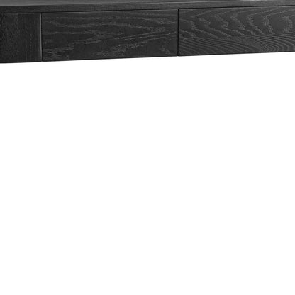 55" Teal Blue Wood Oval Double Pedestal Console Table With Two Drawers HomeRoots