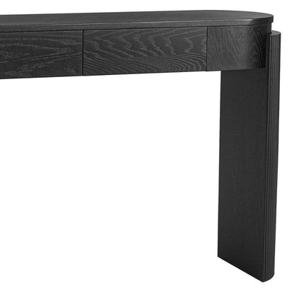 55" Teal Blue Wood Oval Double Pedestal Console Table With Two Drawers HomeRoots