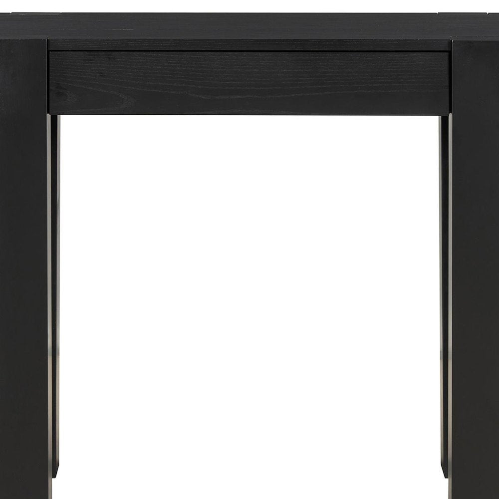 47" Black Wood Console Table With USB And Drawer HomeRoots