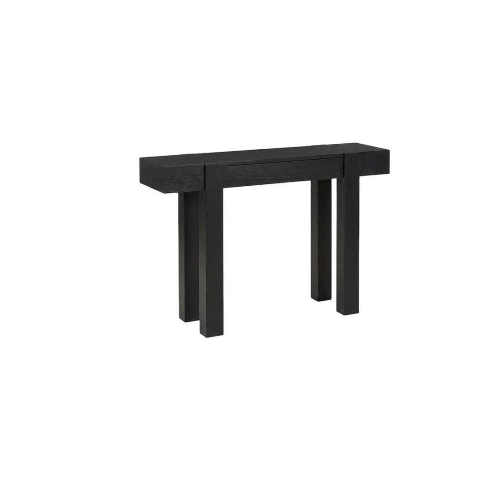 47" Black Wood Console Table With USB And Drawer HomeRoots