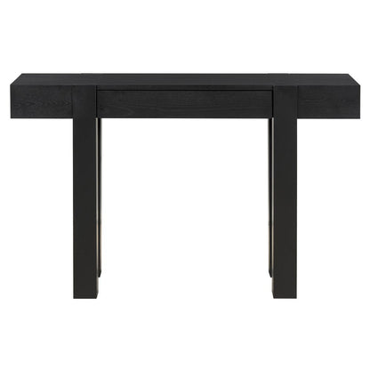 47" Black Wood Console Table With USB And Drawer HomeRoots