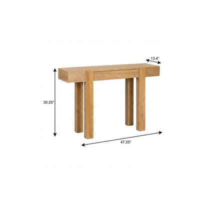 47" Black Wood Console Table With USB And Drawer HomeRoots