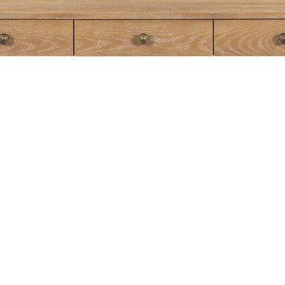 52" Black Wood Console Table With Three Drawers