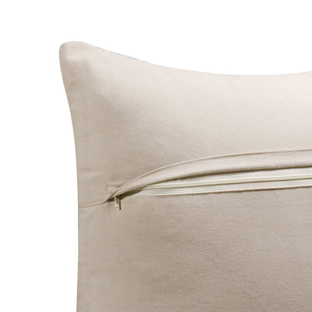 20" White Yellow And Red Striped Cotton Throw Pillow Cover — view 2