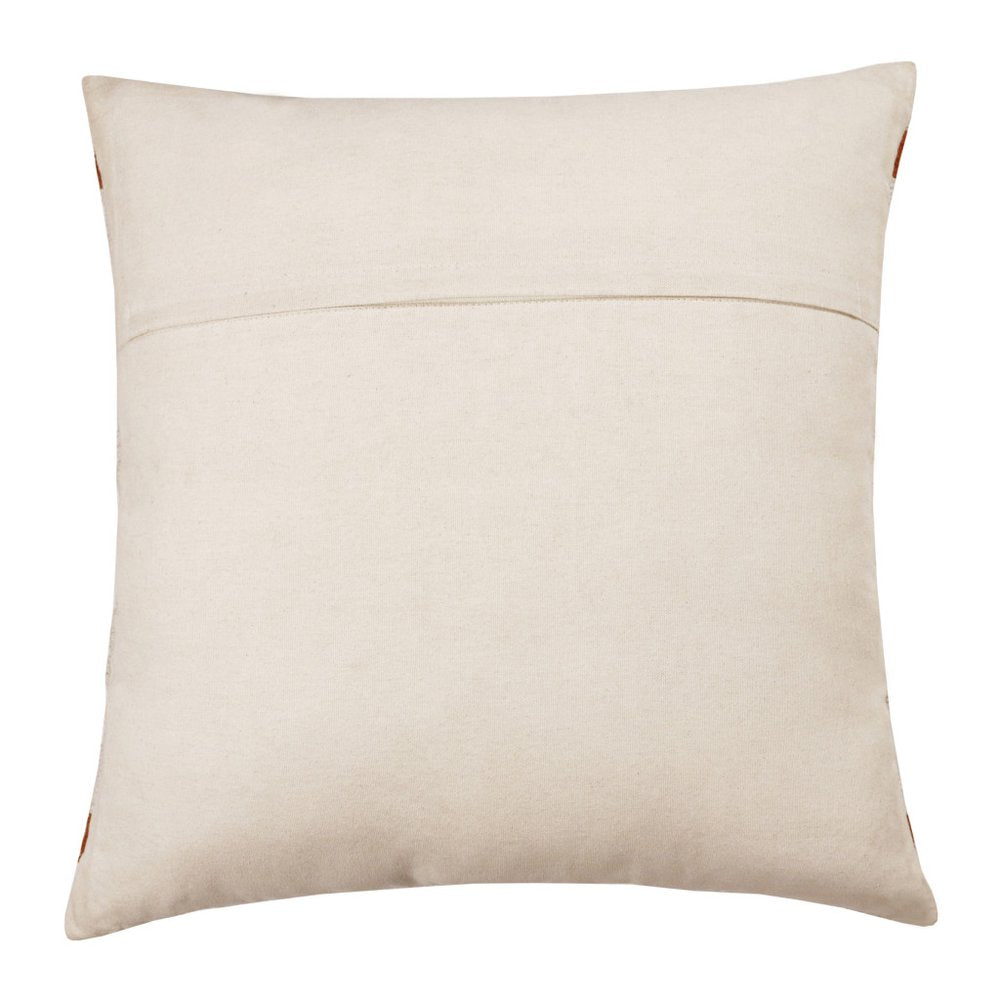 20" White Yellow And Red Striped Cotton Throw Pillow Cover — view 4