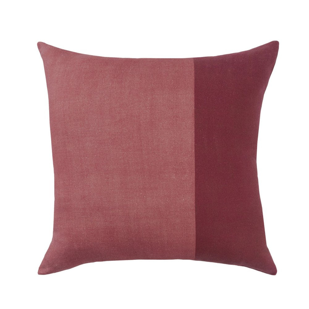 20" Maroon And Red Patchwork Cotton Throw Pillow Cover