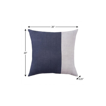 20" Indigo And Blue Patchwork Cotton Throw Pillow Cover