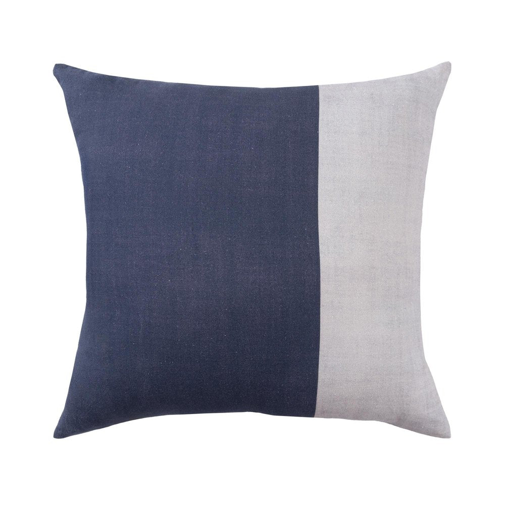 20" Indigo And Blue Patchwork Cotton Throw Pillow Cover — view 1