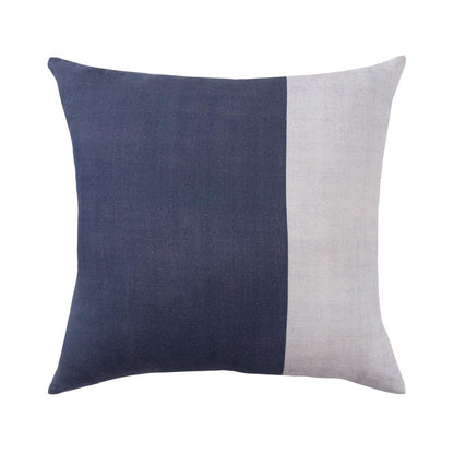20" Indigo And Blue Patchwork Cotton Throw Pillow Cover