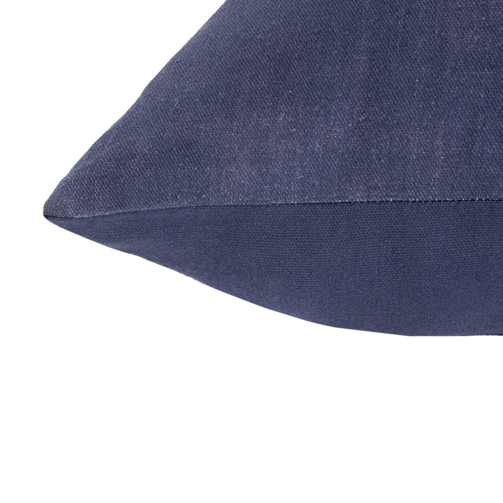 20" Indigo And Blue Patchwork Cotton Throw Pillow Cover — view 3
