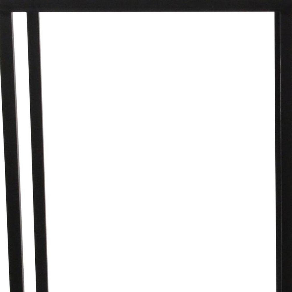 Set of Two Black Marble and Steel Square Frame Nested Tables HomeRoots
