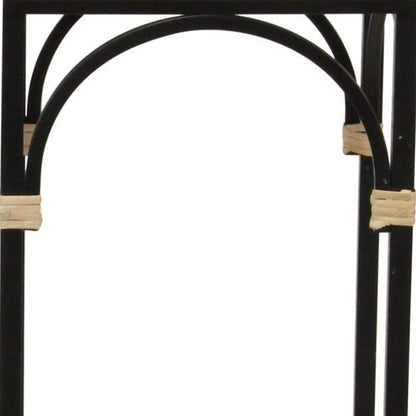 Set of Two Natural And Black Distressed Solid Wood And Steel Frame Nested Tables HomeRoots