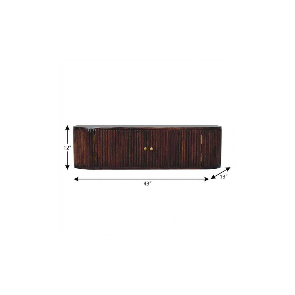 43" Chestnut Solid Wood Floating Wall Mount Console Table — view 10