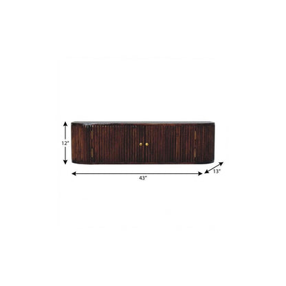 43" Chestnut Solid Wood Floating Wall Mount Console Table