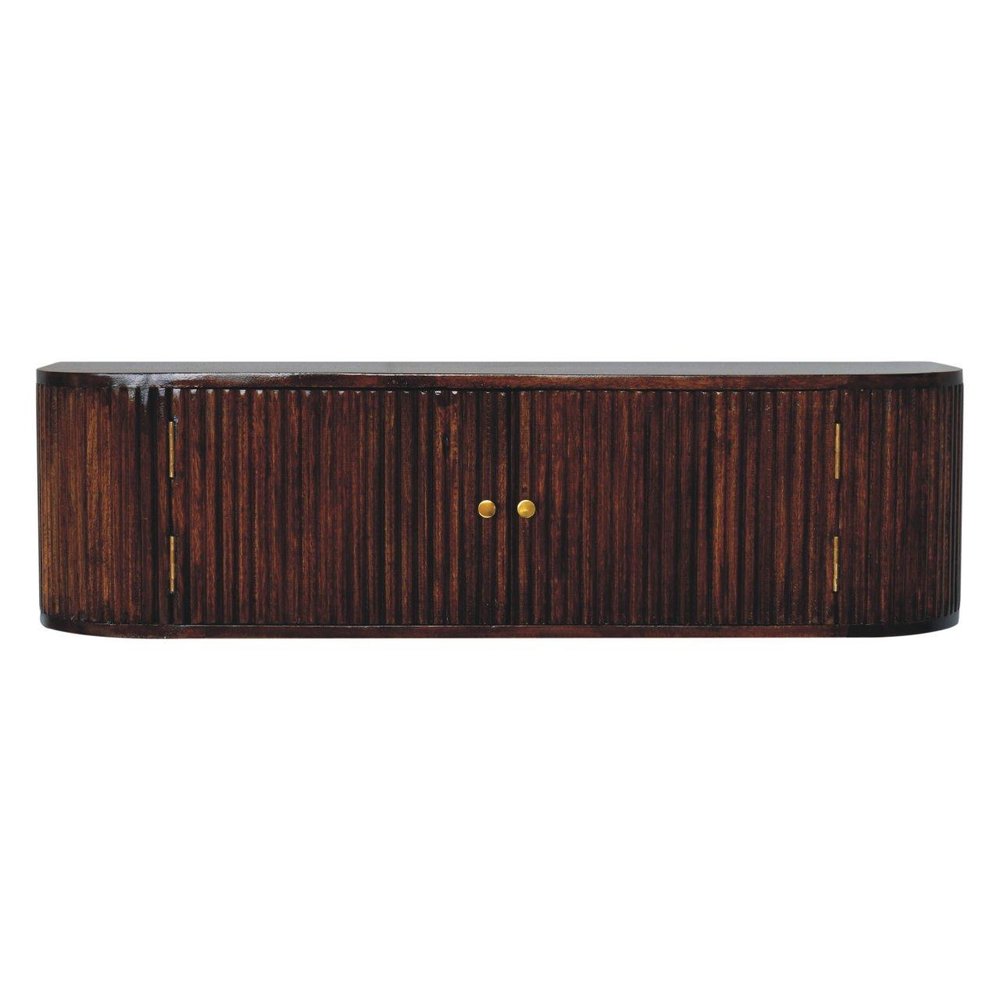43" Chestnut Solid Wood Floating Wall Mount Console Table — view 2