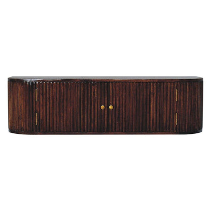 43" Chestnut Solid Wood Floating Wall Mount Console Table