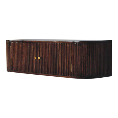 43" Chestnut Solid Wood Floating Wall Mount Console Table HomeRoots
