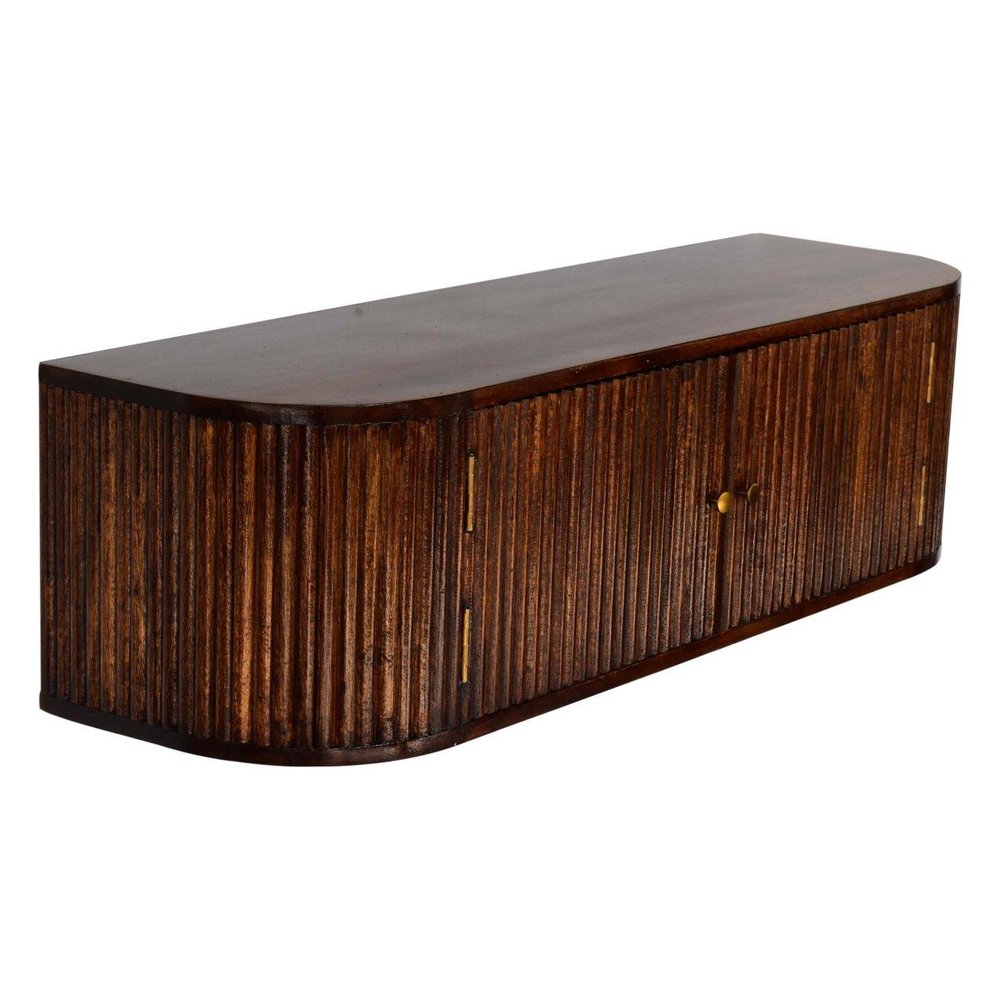 43" Chestnut Solid Wood Floating Wall Mount Console Table HomeRoots