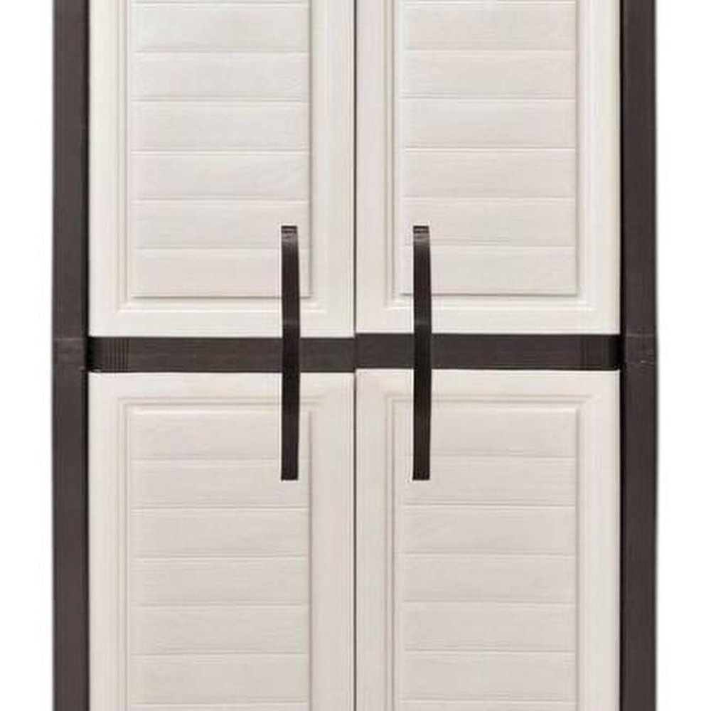 72" Taupe Heavy Duty Resin Shutter Style Two Door Storage Cabinet — view 8