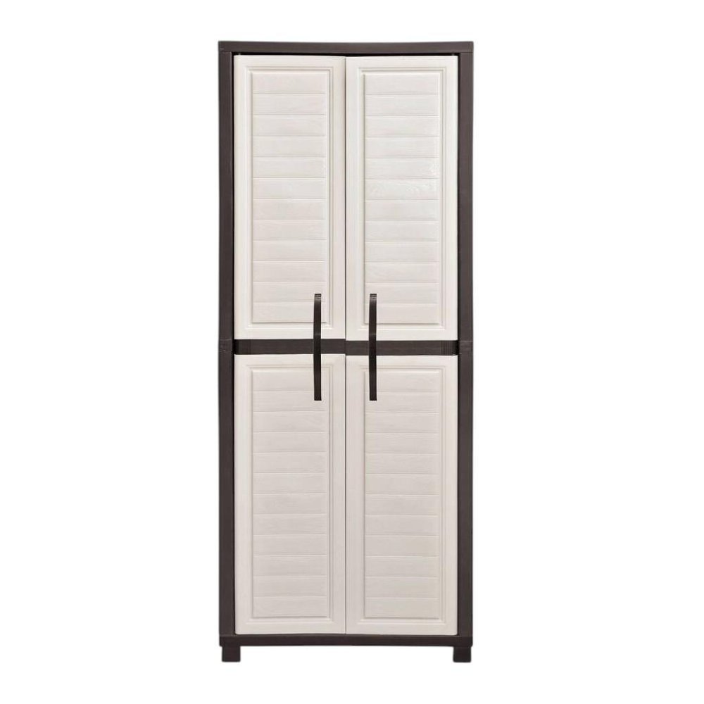72" Taupe Heavy Duty Resin Shutter Style Two Door Storage Cabinet — view 6