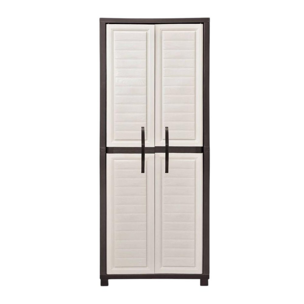 72" Taupe Heavy Duty Resin Shutter Style Two Door Storage Cabinet — view 4