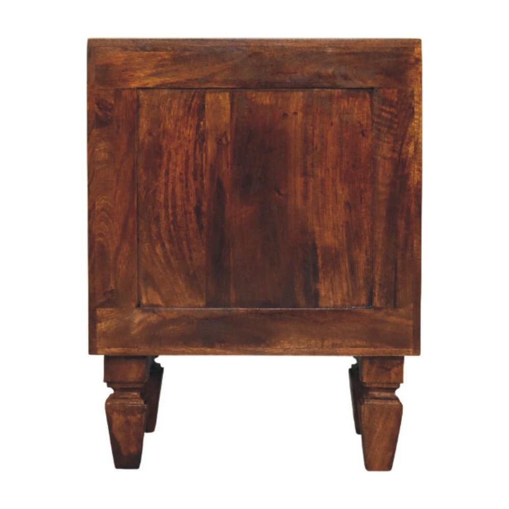 22" Brown Solid Wood Ribbed Texture Two Drawer Nightstand HomeRoots