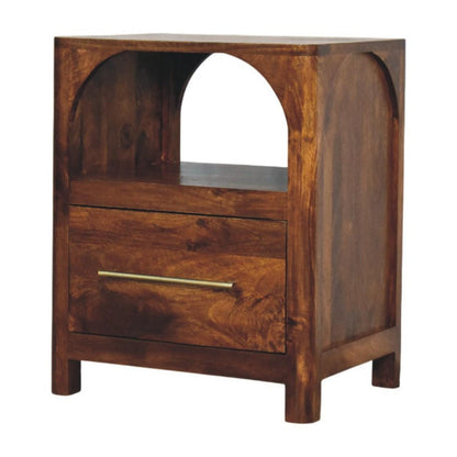 22" Brown Solid Wood One Drawer Nightstand HomeRoots