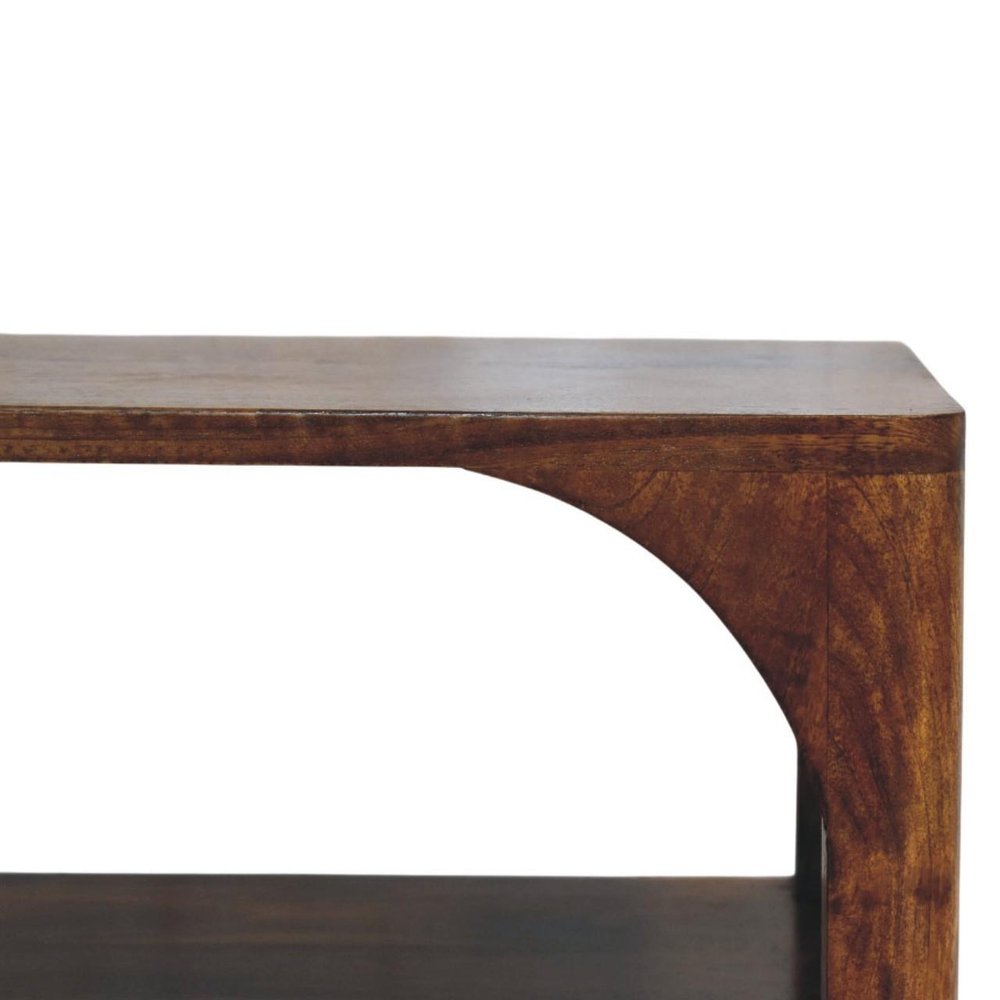 22" Brown Solid Wood One Drawer Nightstand — view 5