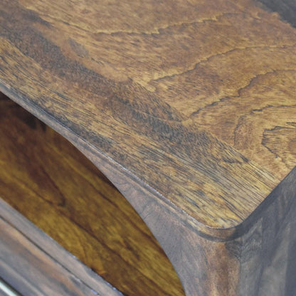 22" Brown Solid Wood One Drawer Nightstand