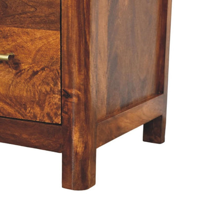 22" Brown Solid Wood One Drawer Nightstand