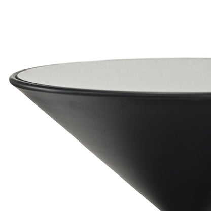 17" Black Glass and Steel Round Hourglass End Table HomeRoots