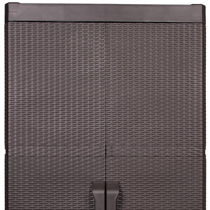 57" Espresso Heavy Duty Resin Faux Rattan Two Door Storage Cabinet HomeRoots
