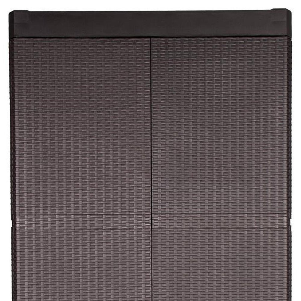 57" Espresso Heavy Duty Resin Faux Rattan Two Door Storage Cabinet — view 11