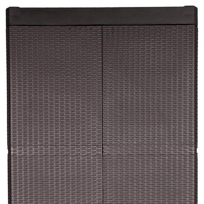 57" Espresso Heavy Duty Resin Faux Rattan Two Door Storage Cabinet HomeRoots