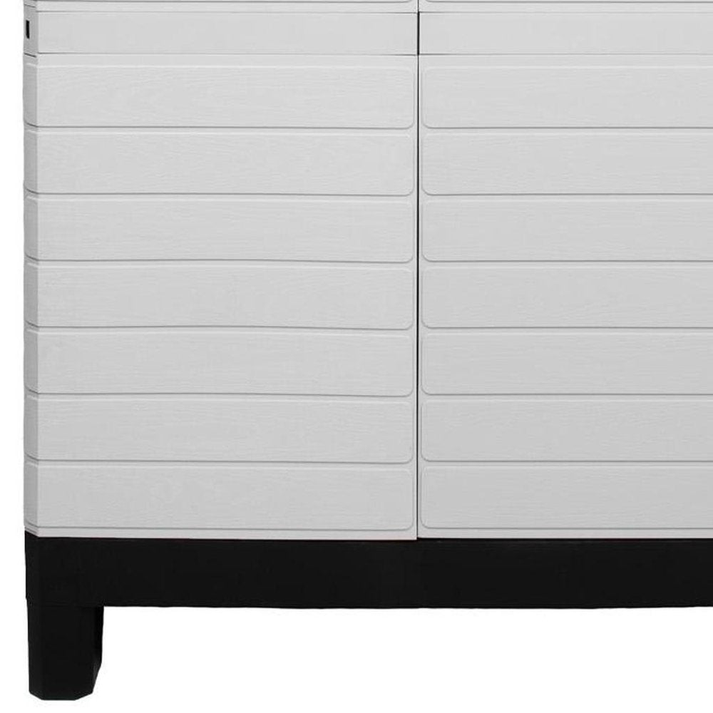 75" Gray And Black Heavy Duty Resin Faux Wood Two Door Storage Cabinet — view 3