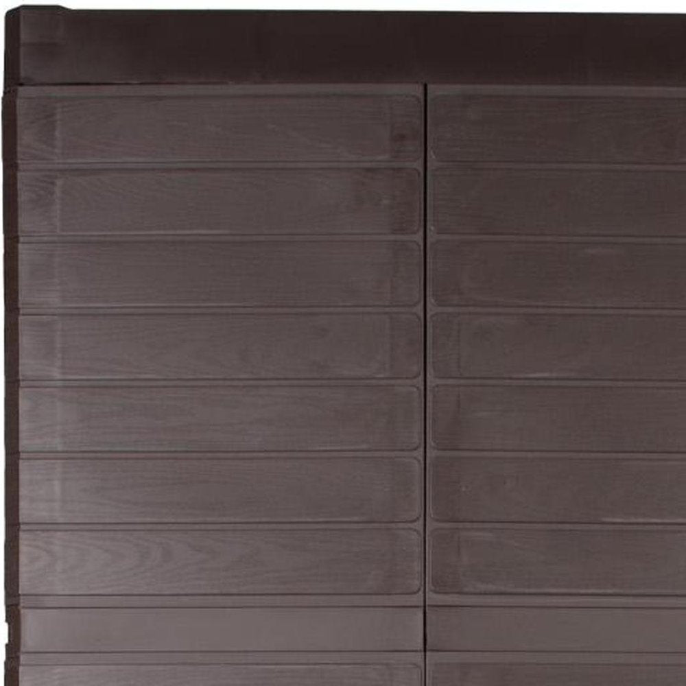 57" Espresso Heavy Duty Resin Faux Wood Plank Two Door Storage Cabinet HomeRoots