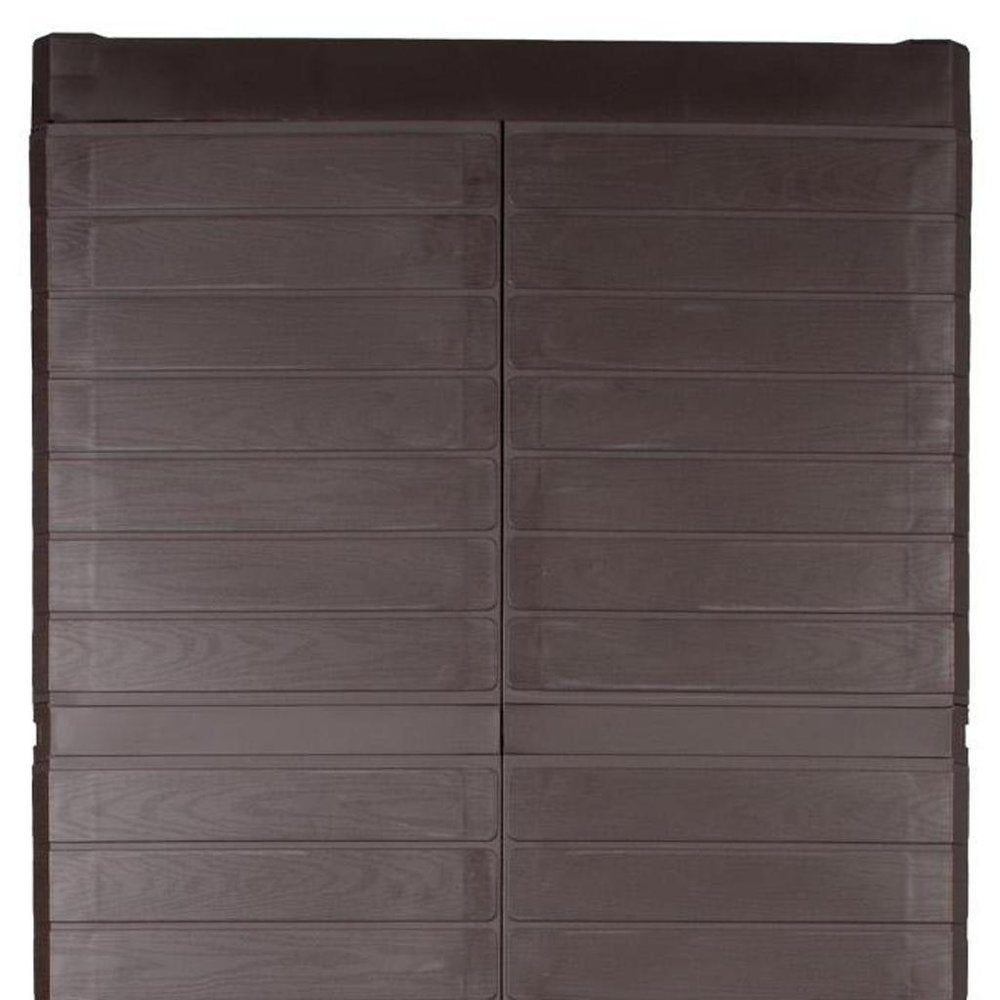 57" Espresso Heavy Duty Resin Faux Wood Plank Two Door Storage Cabinet — view 12